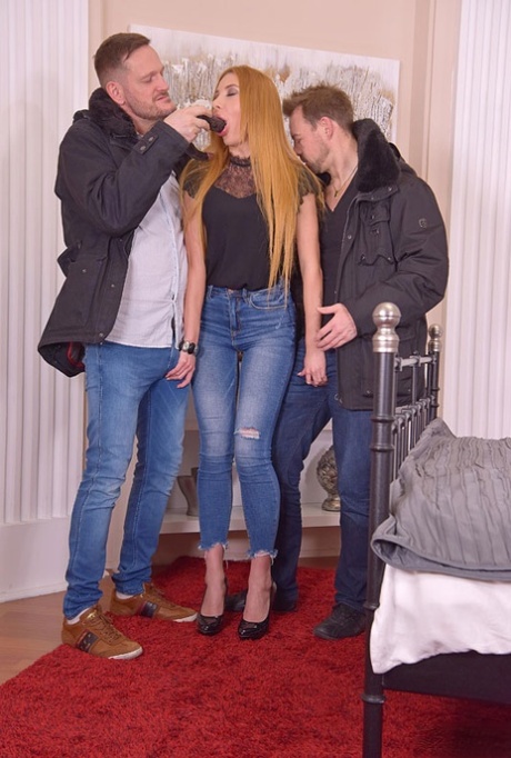 redhead threesome beautiful porn images