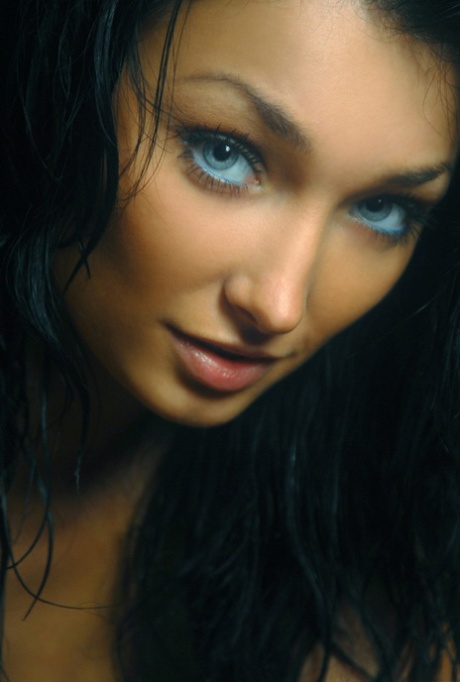 brunette blå øyne perfekt erotisk foton