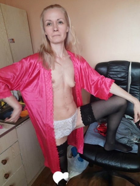 hubená chlupatá blondýnka volný top sbírka